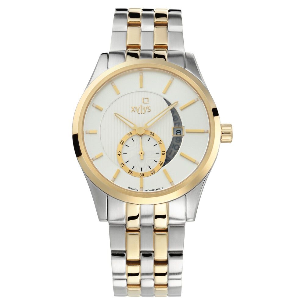 Xylys Offsets Swiss Analog Stainless Steel Silver Dial Watch for Men NS40024BM01E