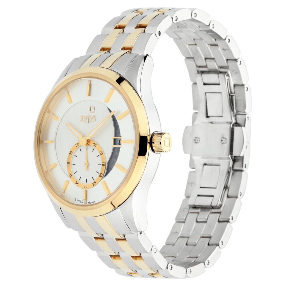 Xylys Offsets Swiss Analog Stainless Steel Silver Dial Watch for Men NS40024BM01E