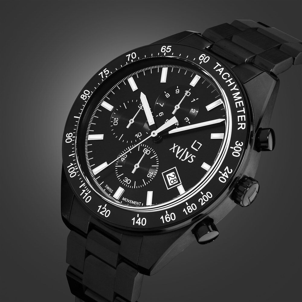 Xylys Velocita Swiss Chronograph Stainless Steel Black Dial Watch for Men 40057NM01E