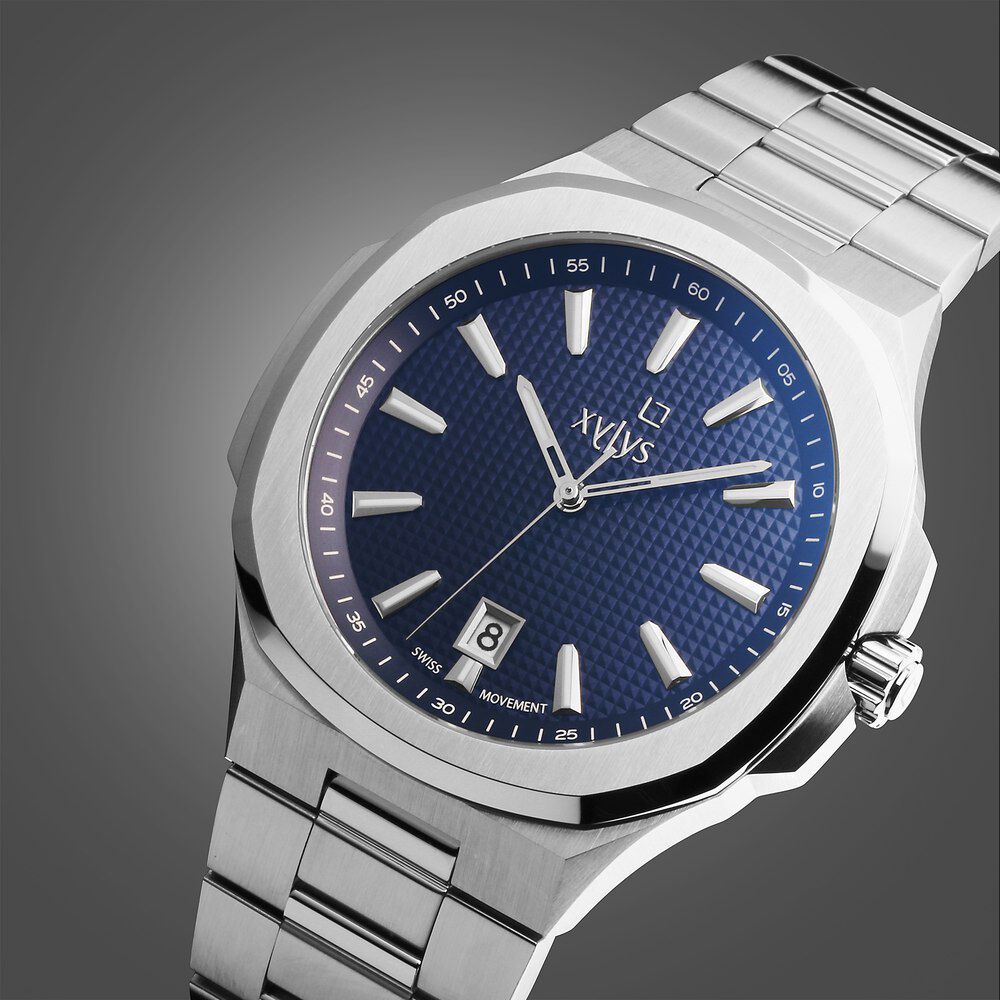 Xylys Integra Swiss Analog Stainless Steel Blue Dial Watch for Men 40058SM01E