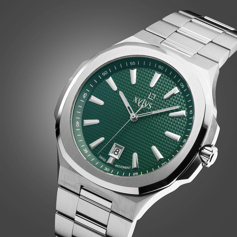 Xylys Integra Swiss Analog Stainless Steel Green Dial Watch for Men 40058SM02E