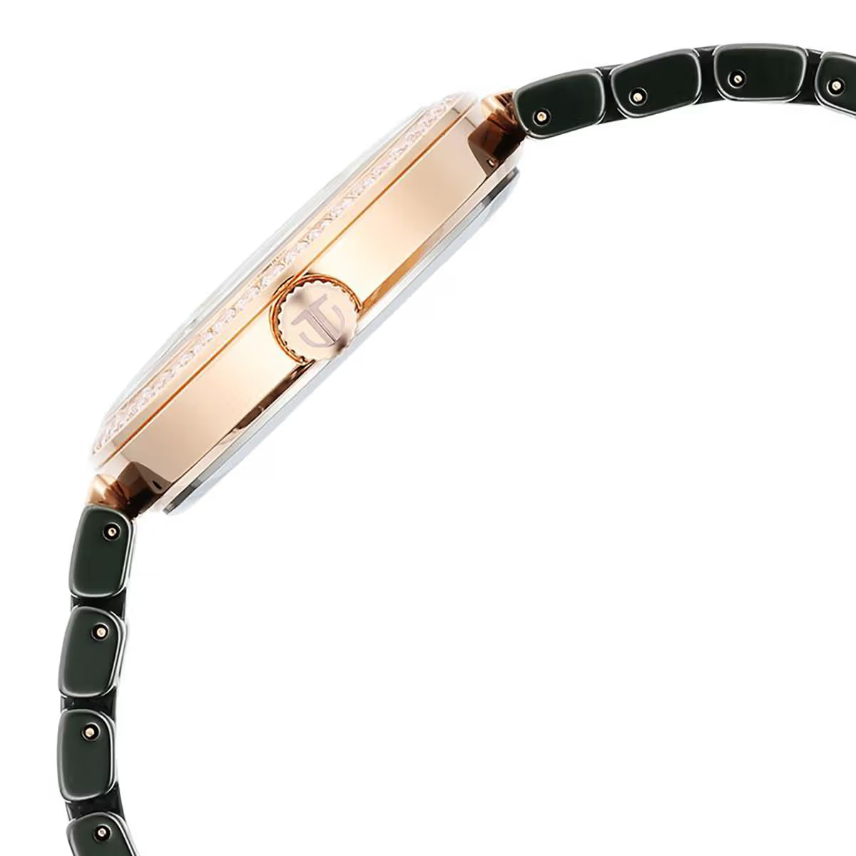 Titan Purple Ceramics Quartz Analog Mother of Pearl Dial Women Watch 95215KC04