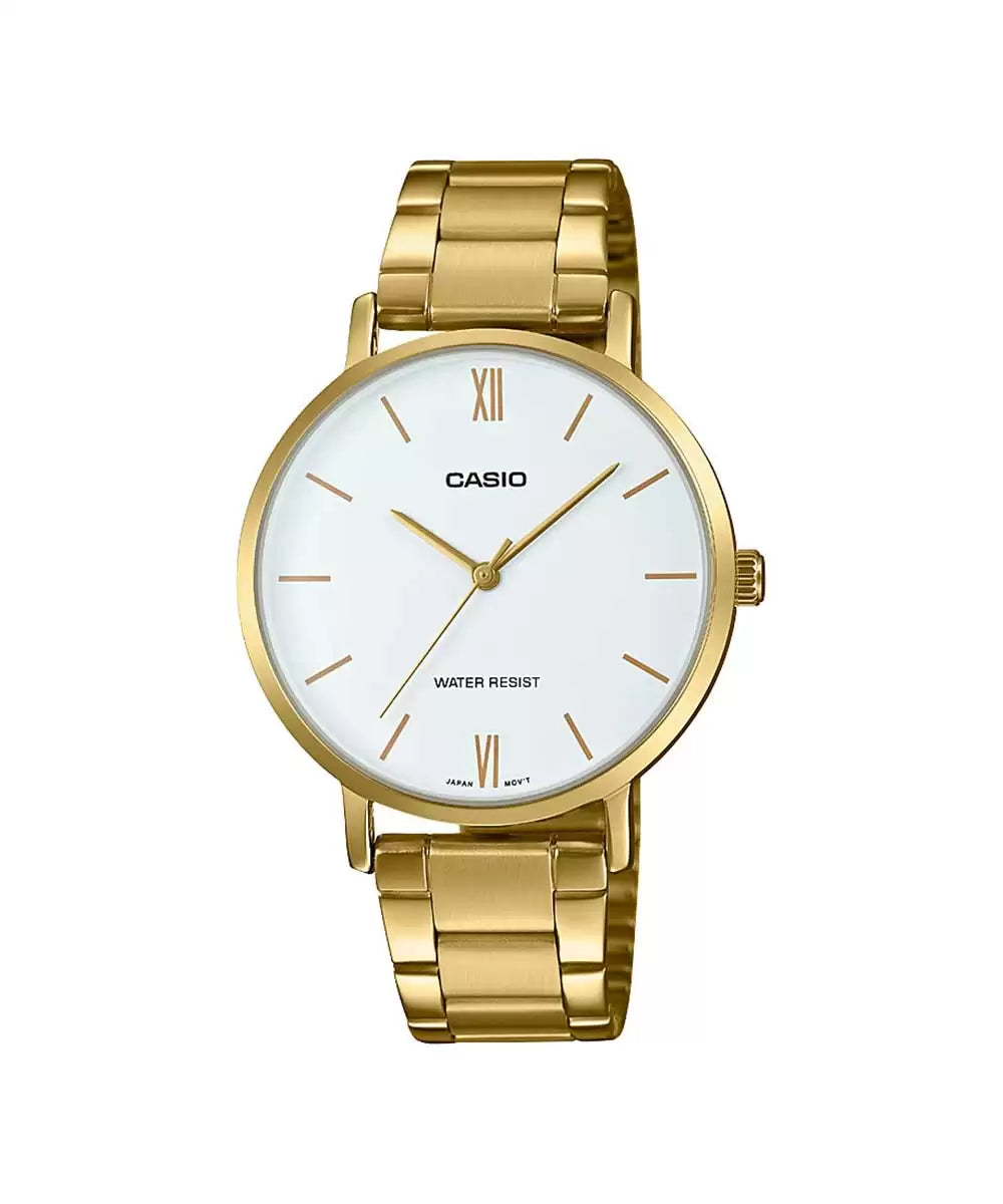 Casio A1784 ENTICER LADIES LTP-VT01G-7BUDF Gold Analog Watch