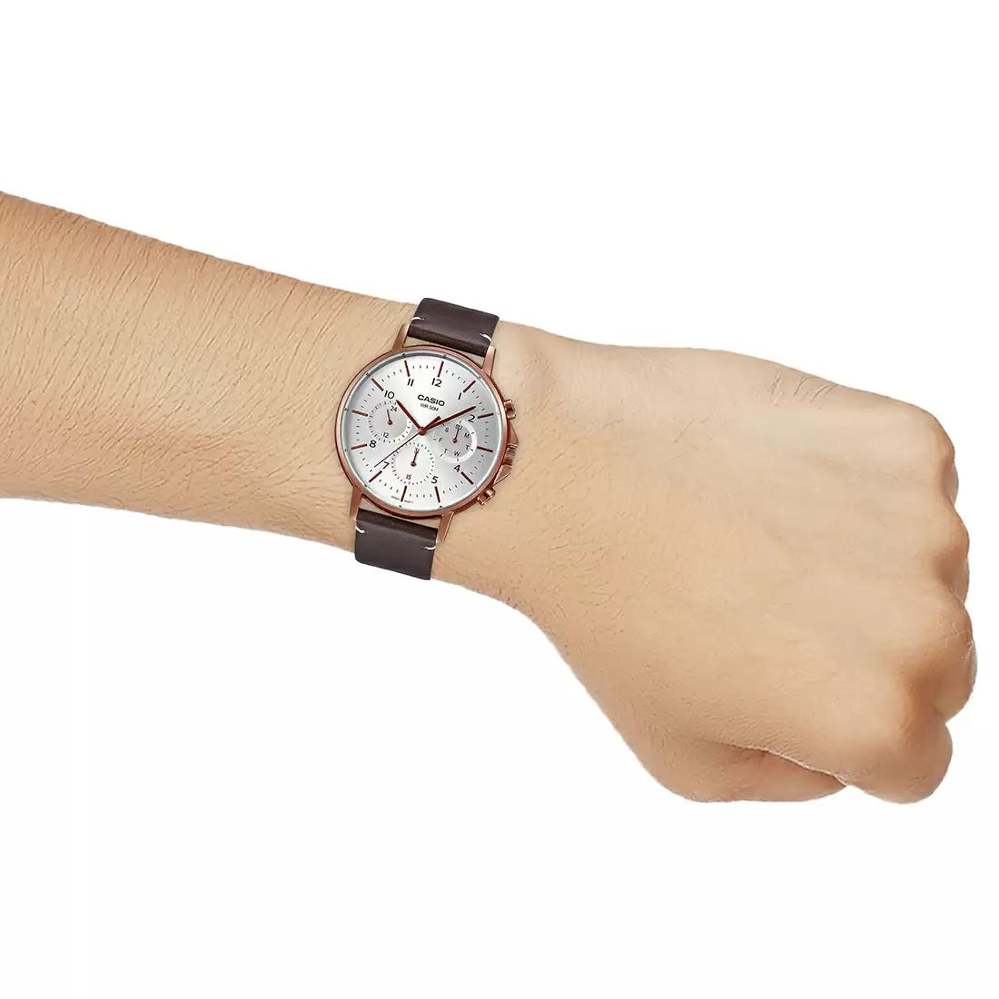 Casio ENTICER MEN MTP-E321RL-5AVDF Brown Leather Watch - A1850