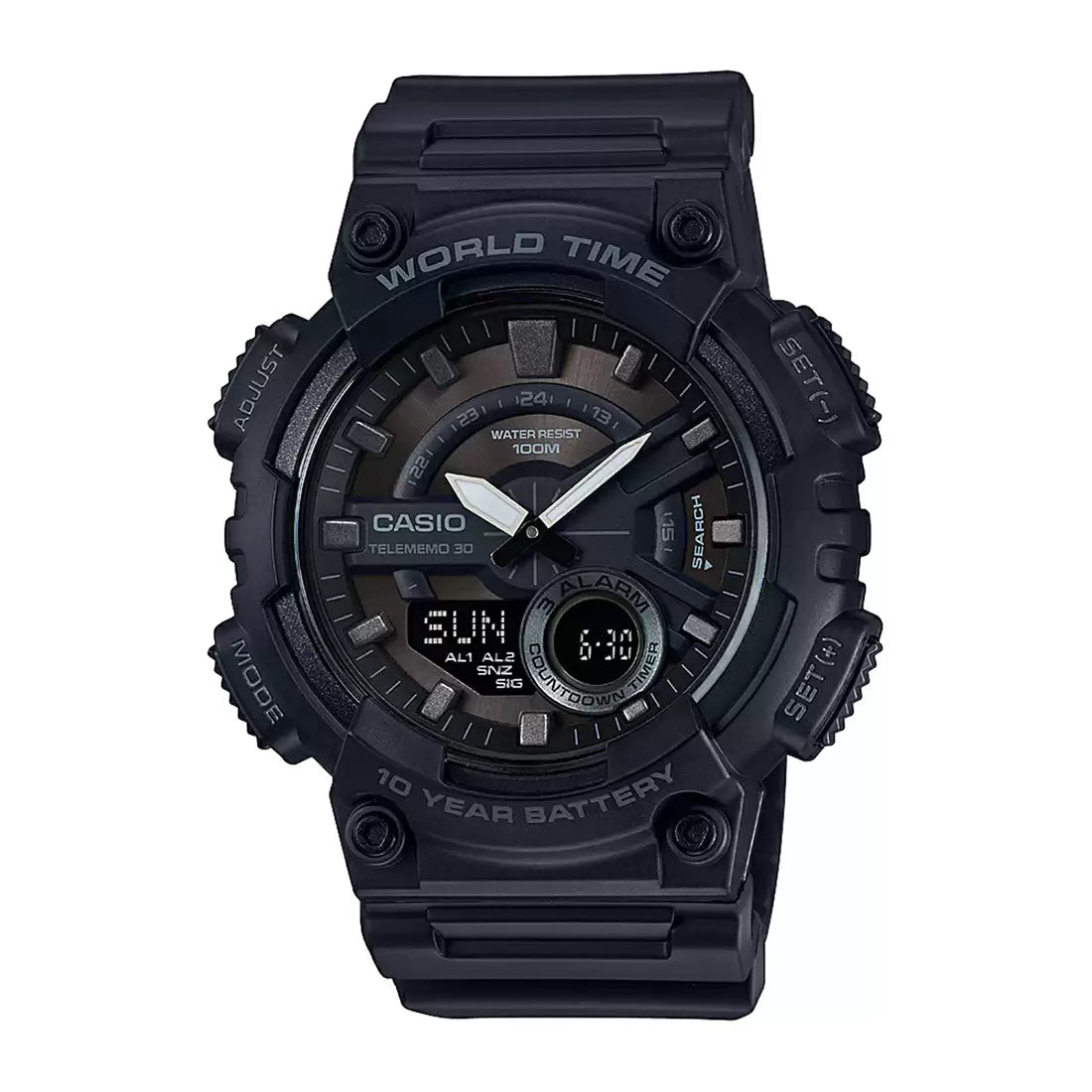 Casio YOUTH AEQ-110W-1BVDF - AD218 Black Analog-Digital - Men's Watch