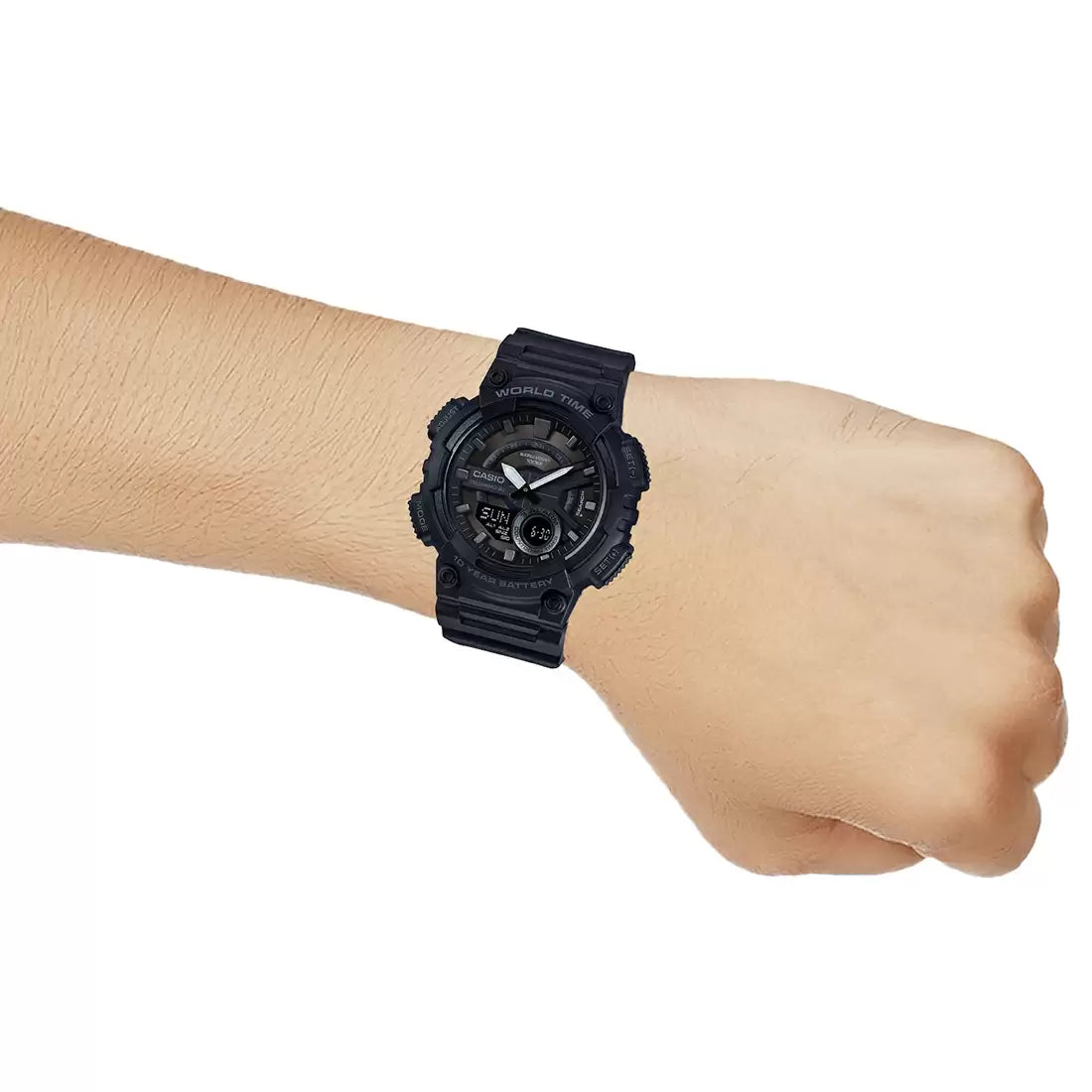 Casio YOUTH AEQ-110W-1BVDF - AD218 Black Analog-Digital - Men's Watch