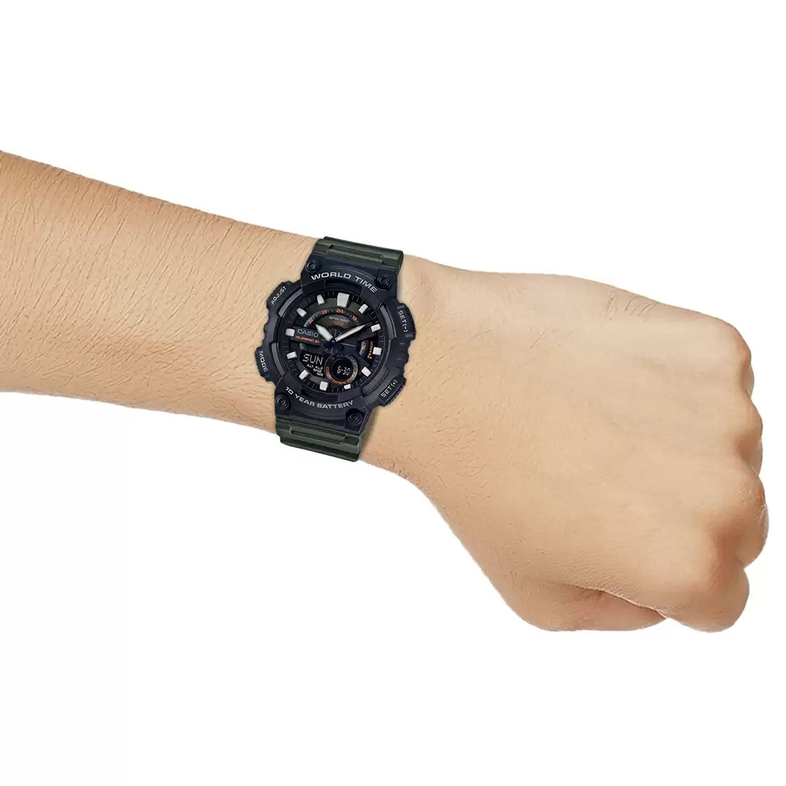 Casio YOUTH AEQ-110W-3AVDF - AD223 Green Analog-Digital - Men's Watch
