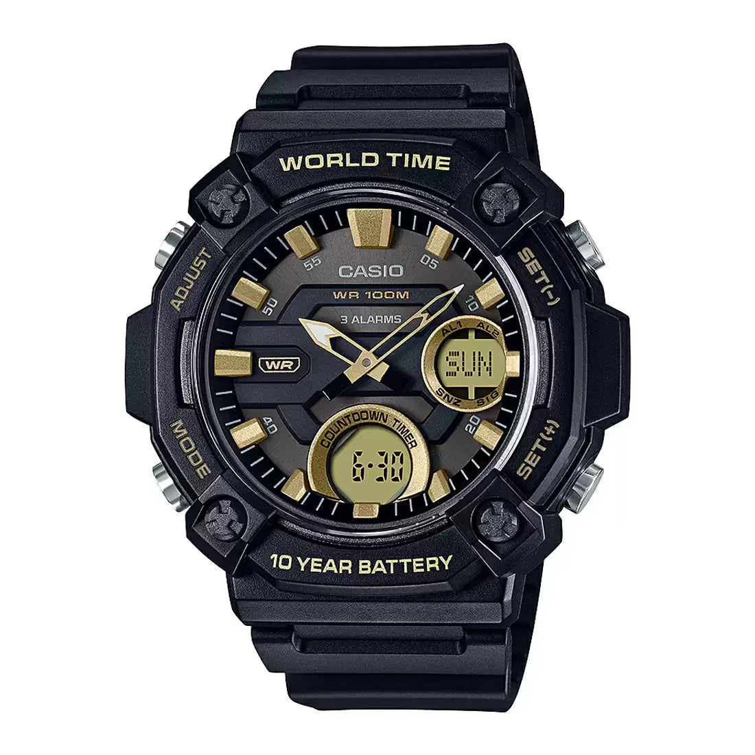 Casio YOUTH AEQ-120W-9AVDF - AD264 Black Analog-Digital - Men's Watch