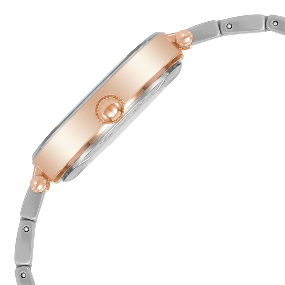 Anne Klein Quartz Analog Grey Dial Ceramic Strap Watch for Women NEAK1018TPRG