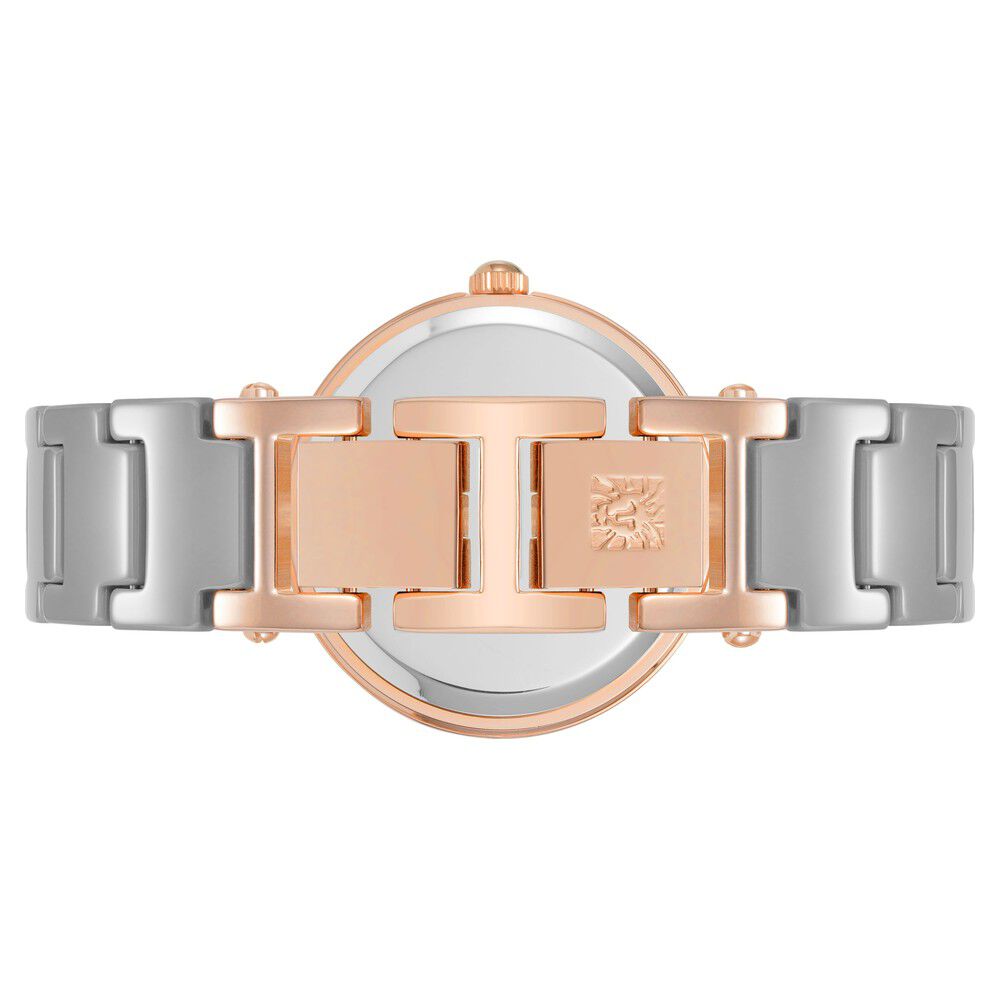 Anne Klein Quartz Analog Grey Dial Ceramic Strap Watch for Women NEAK1018TPRG