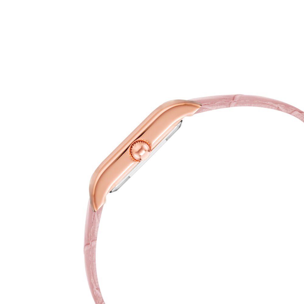 Anne Klein Quartz Analog Silver Dial Leather Strap Watch for Women NDAK3888RGPK