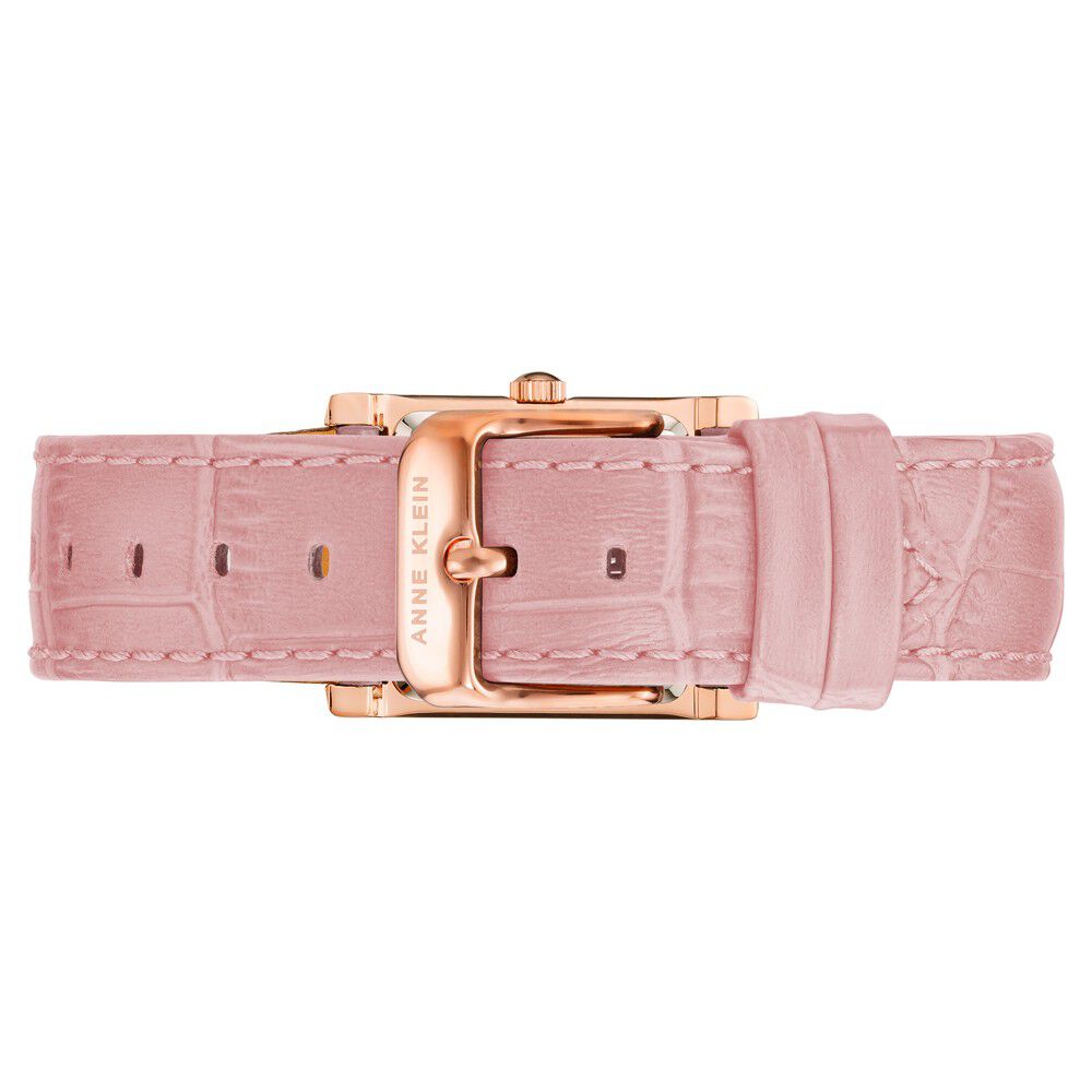 Anne Klein Quartz Analog Silver Dial Leather Strap Watch for Women NDAK3888RGPK