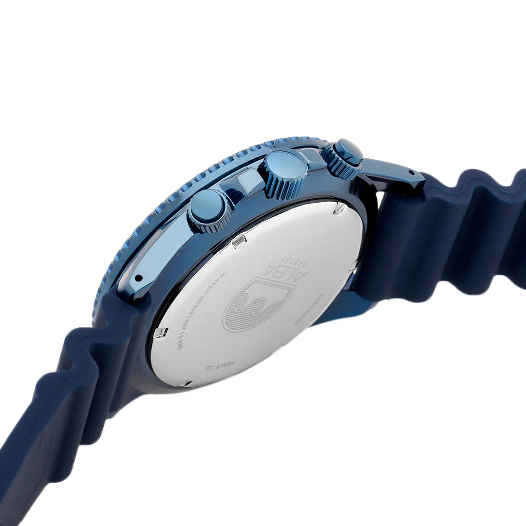 ALBA Cobalt Blue Dial With Blue+Orange Bezel Chronograph Men Watch AT3J45X1