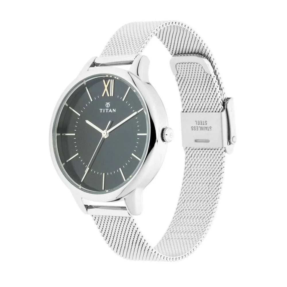 Titan Workwear Black Dial With Metal Strep Watch for Women NS2617SM01