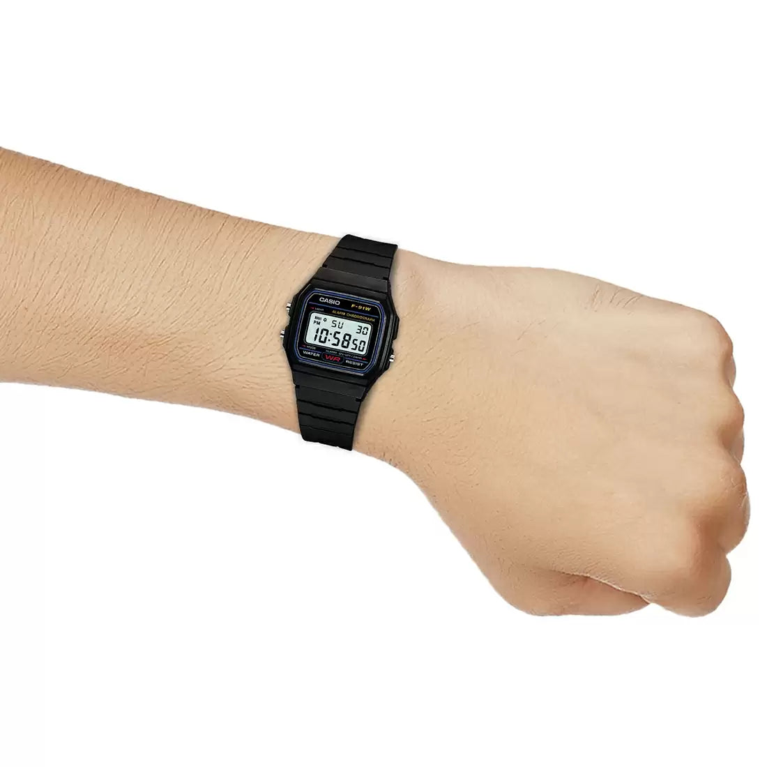 Casio F91W-1Q YOUTH Black Digital Watch (Unisex) - D002