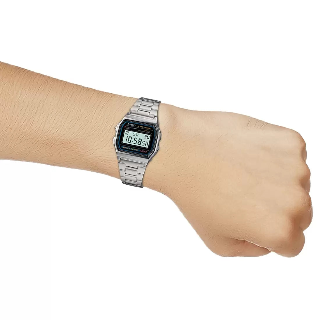 Casio VINTAGE COLLECTION A-158WA-1Q Silver Digital Watch Unisex - D011