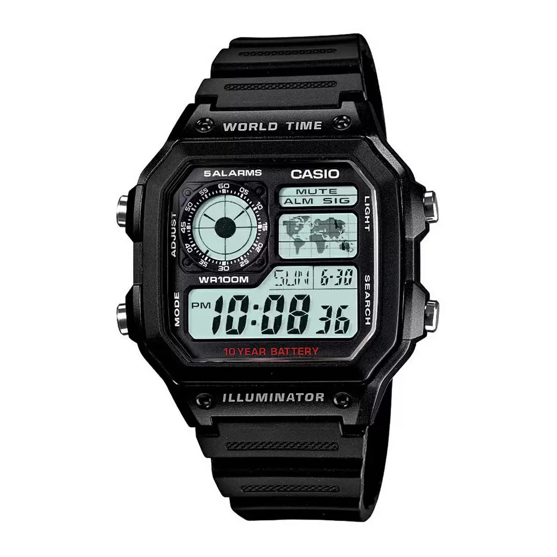 Casio D097 YOUTH AE1200WH-1AVDF Black Digital Unisex Watch