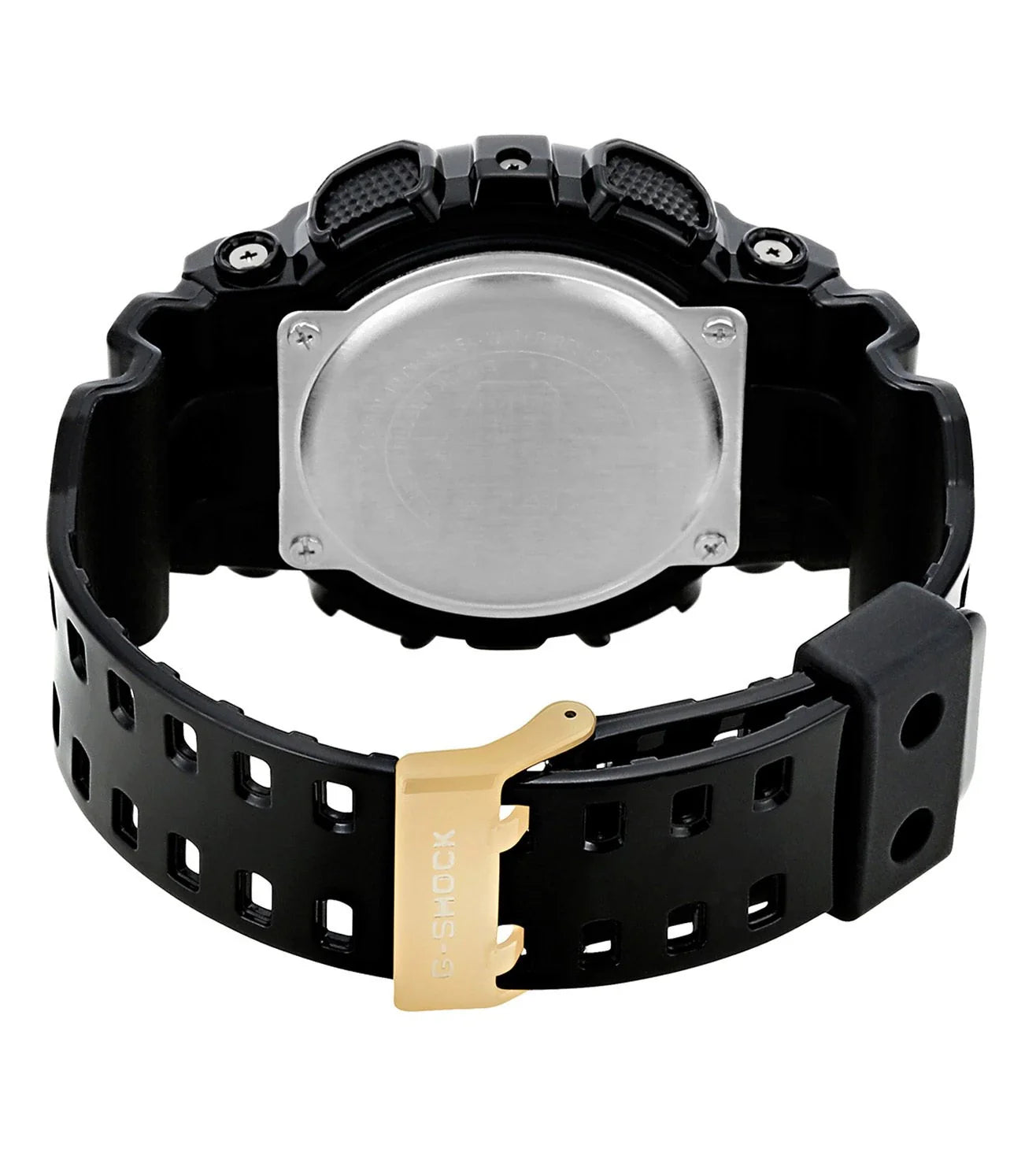G340 Casio | G-Shock GD-100GB-1DR Black-Gold Analog-Digital Watch (Men)