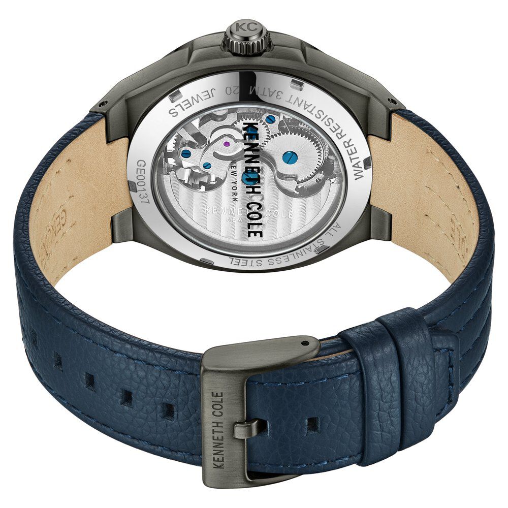 Kenneth Cole Automatic Analog Blue dial Leather Strap Watch for Men