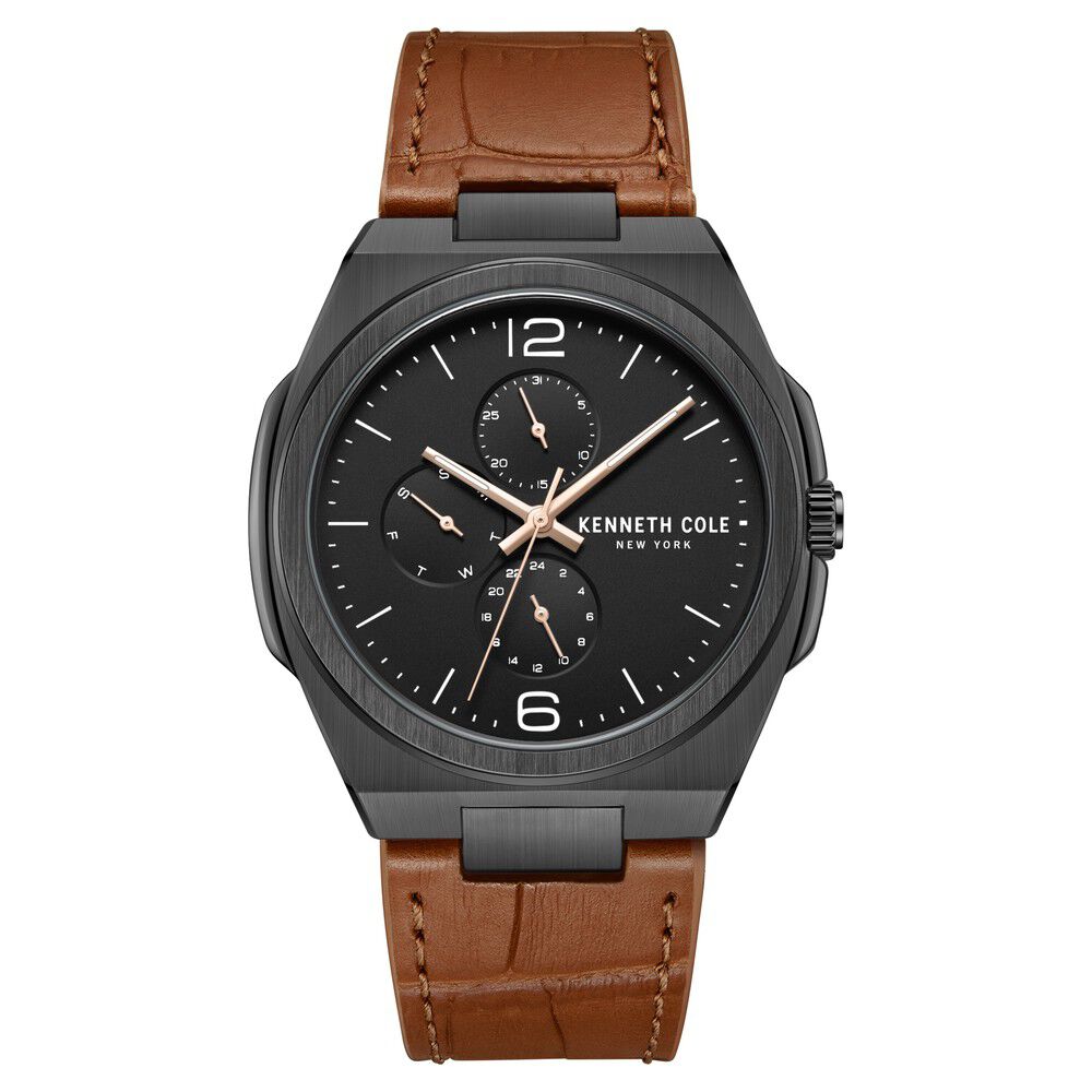 Kenneth Cole Quartz Multifunction Black Dial Watch for Men-NTKCWGF0016201MN