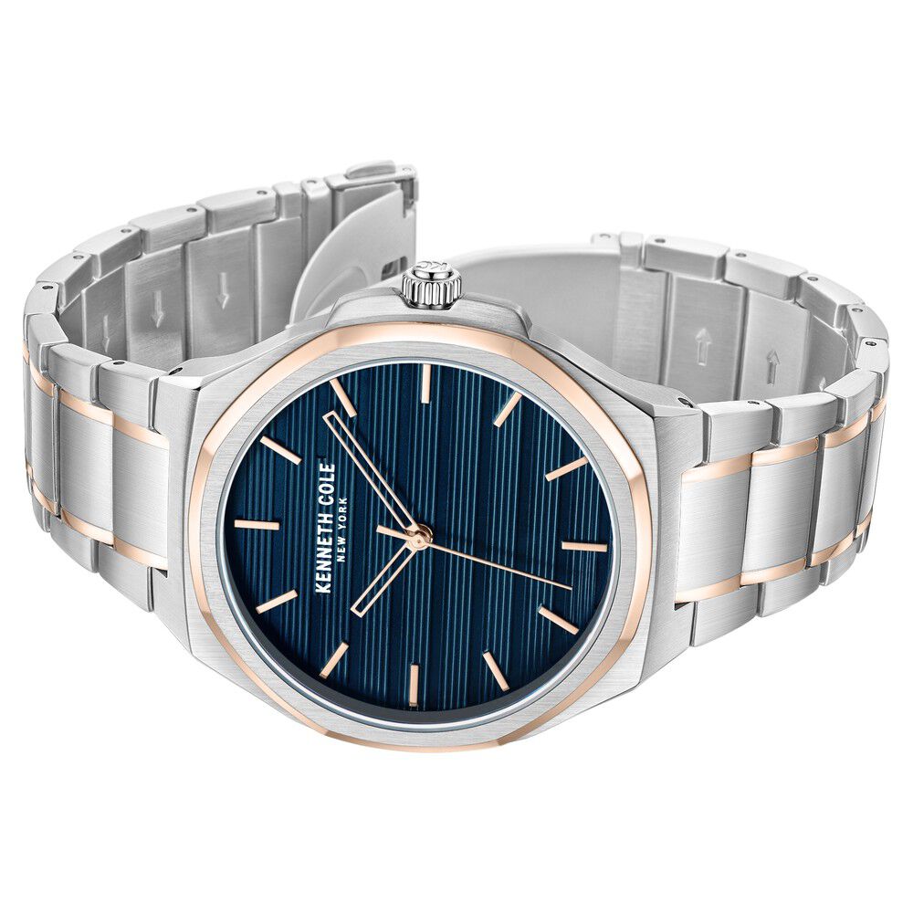 Kenneth Cole Quartz Analog Blue Dial Stainless Steel Strap Watch for Men KCWGG0034506MN