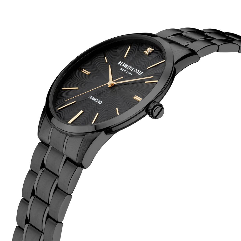 Kenneth Cole Black Dial Stainless Steel Strap Watch For Men NEKCWGG2122902MN