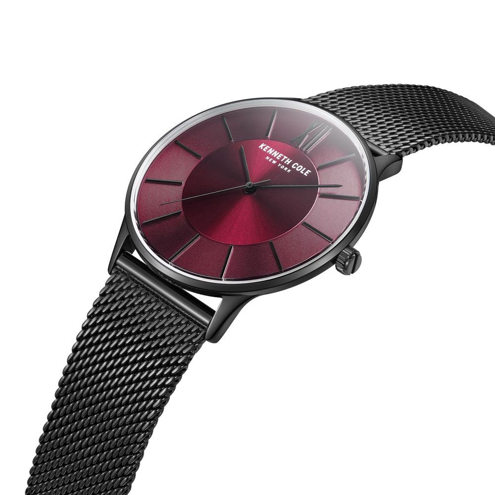 Kenneth Cole Quartz Analog Maroon Dial Stainless Steel Strap Watch for Men