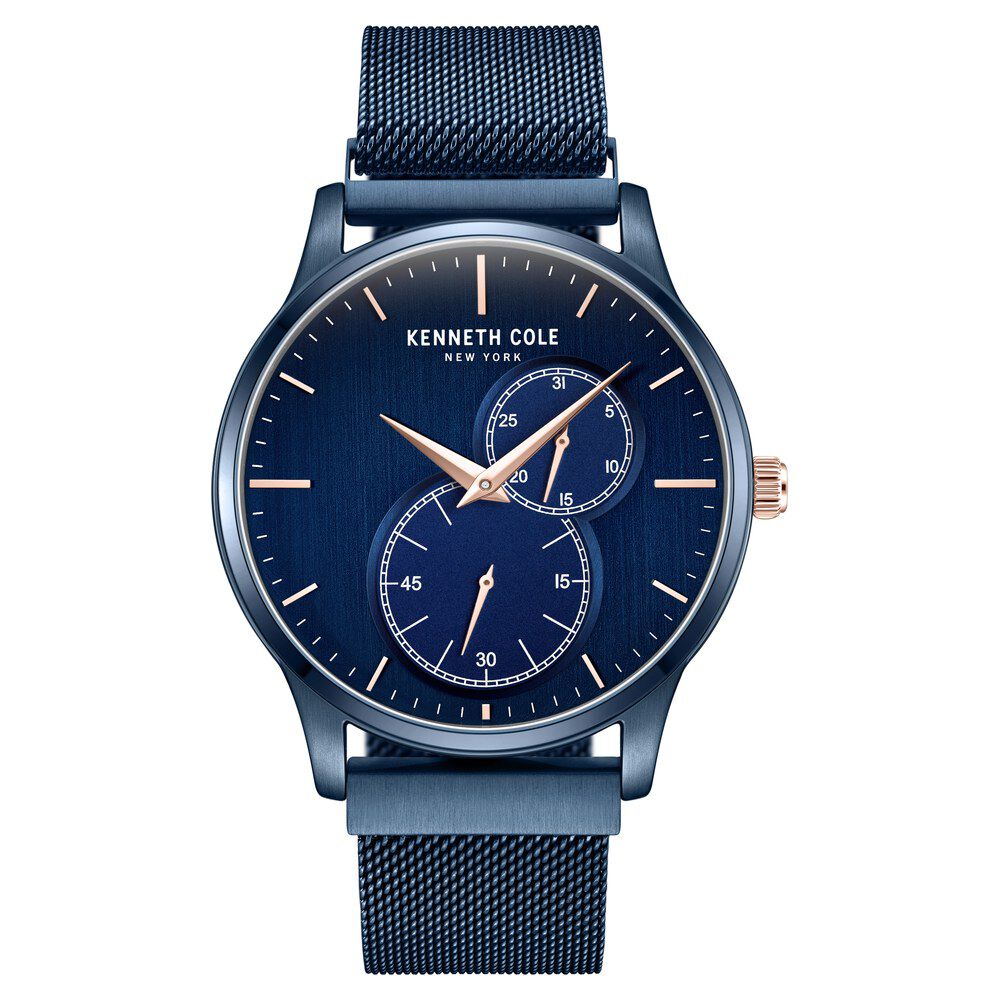 Kenneth Cole Multifunction Blue Dial Stainless Steel Strap Watch For Men KCWGK2125203MN