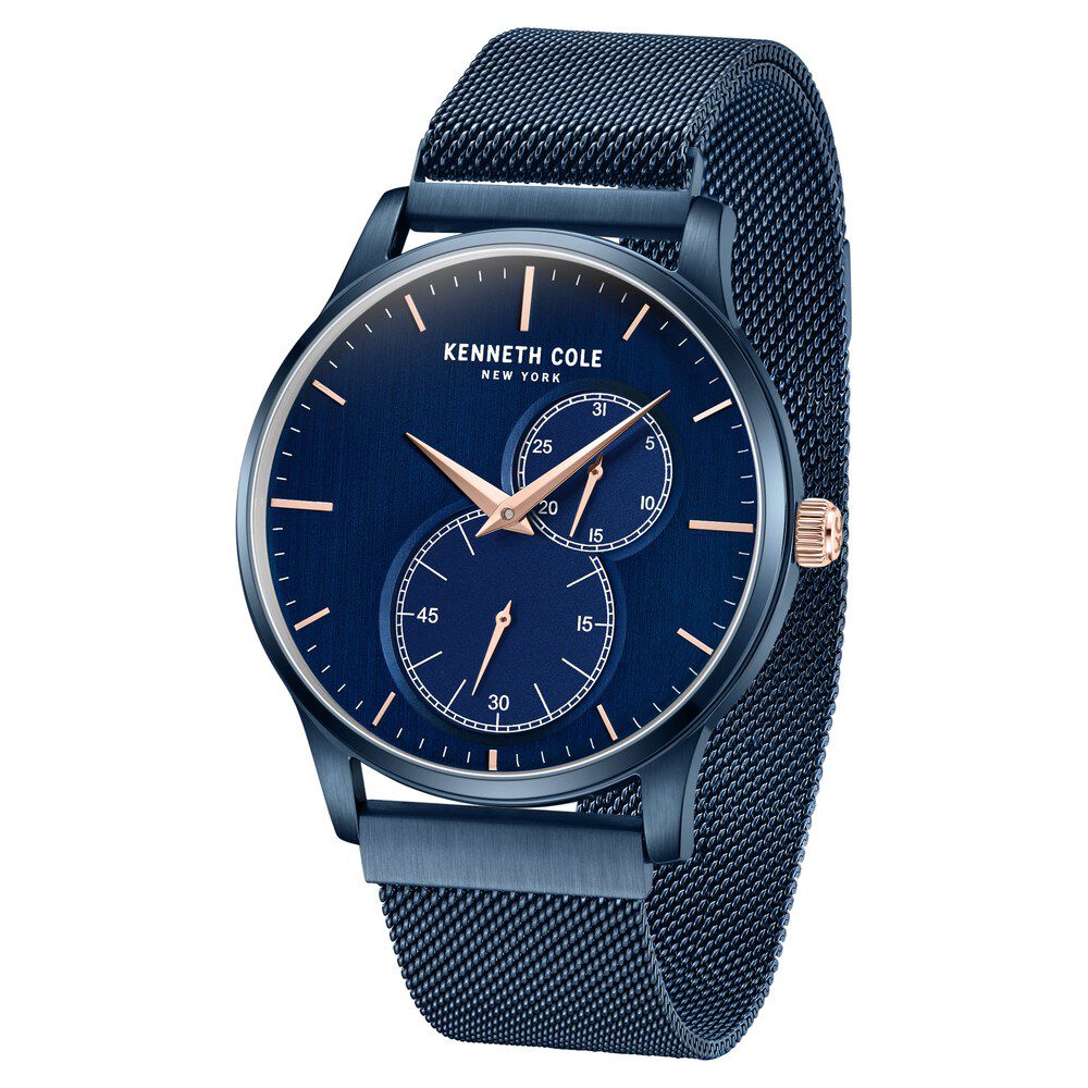 Kenneth Cole Multifunction Blue Dial Stainless Steel Strap Watch For Men KCWGK2125203MN