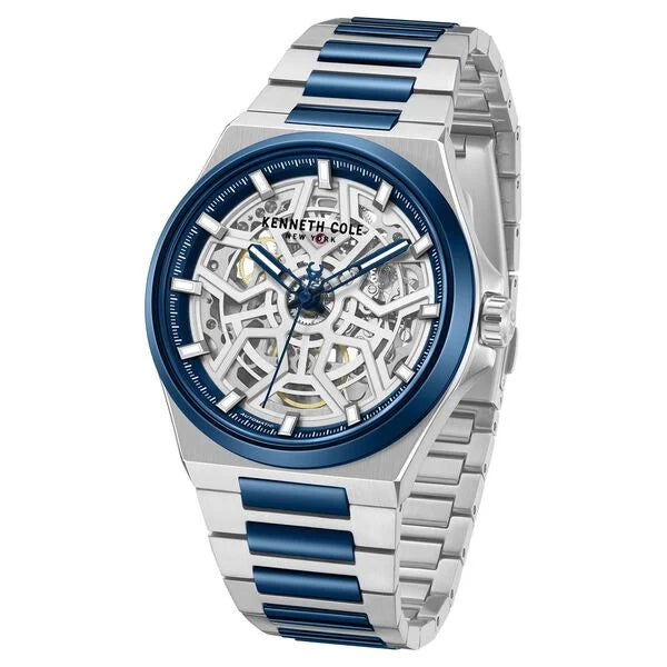 Kenneth Cole Automatic Silver Dial Two Toned Stainless Steel Strap Watch For Men kcwgy0065304mn