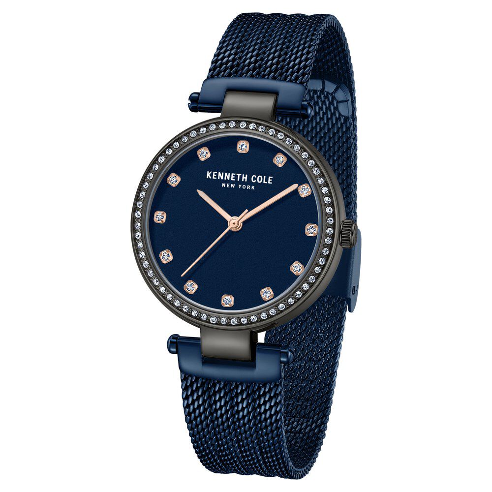 Kenneth Cole Quartz Analog Blue Dial Stainless Steel Strap Watch For Women KCWLG0048504LD