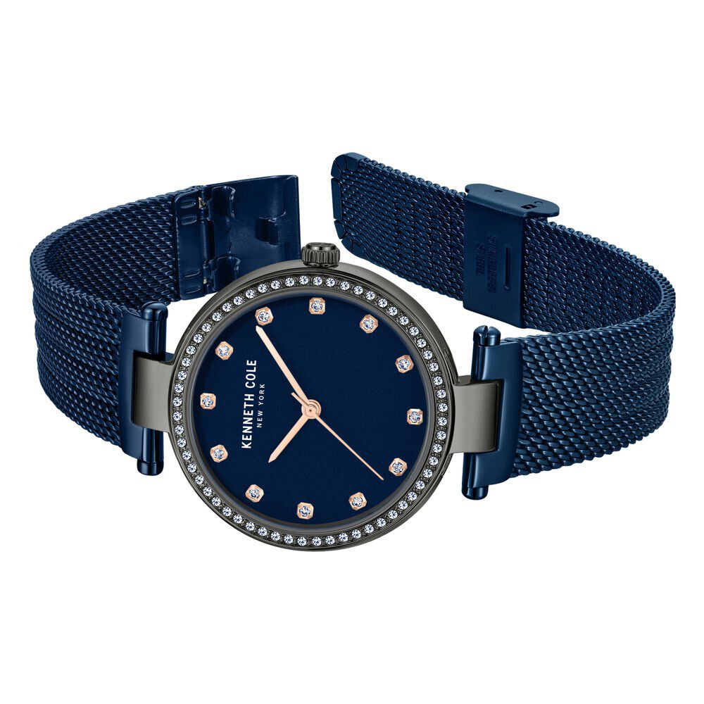 Kenneth Cole Quartz Analog Blue Dial Stainless Steel Strap Watch For Women KCWLG0048504LD