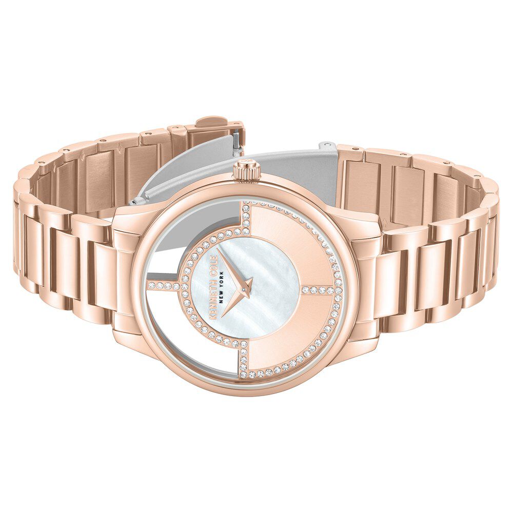 Kenneth Cole Quartz Analog Mother of Pearl Dial Stainless Steel Strap Watch For Women KCWLG0061501LD