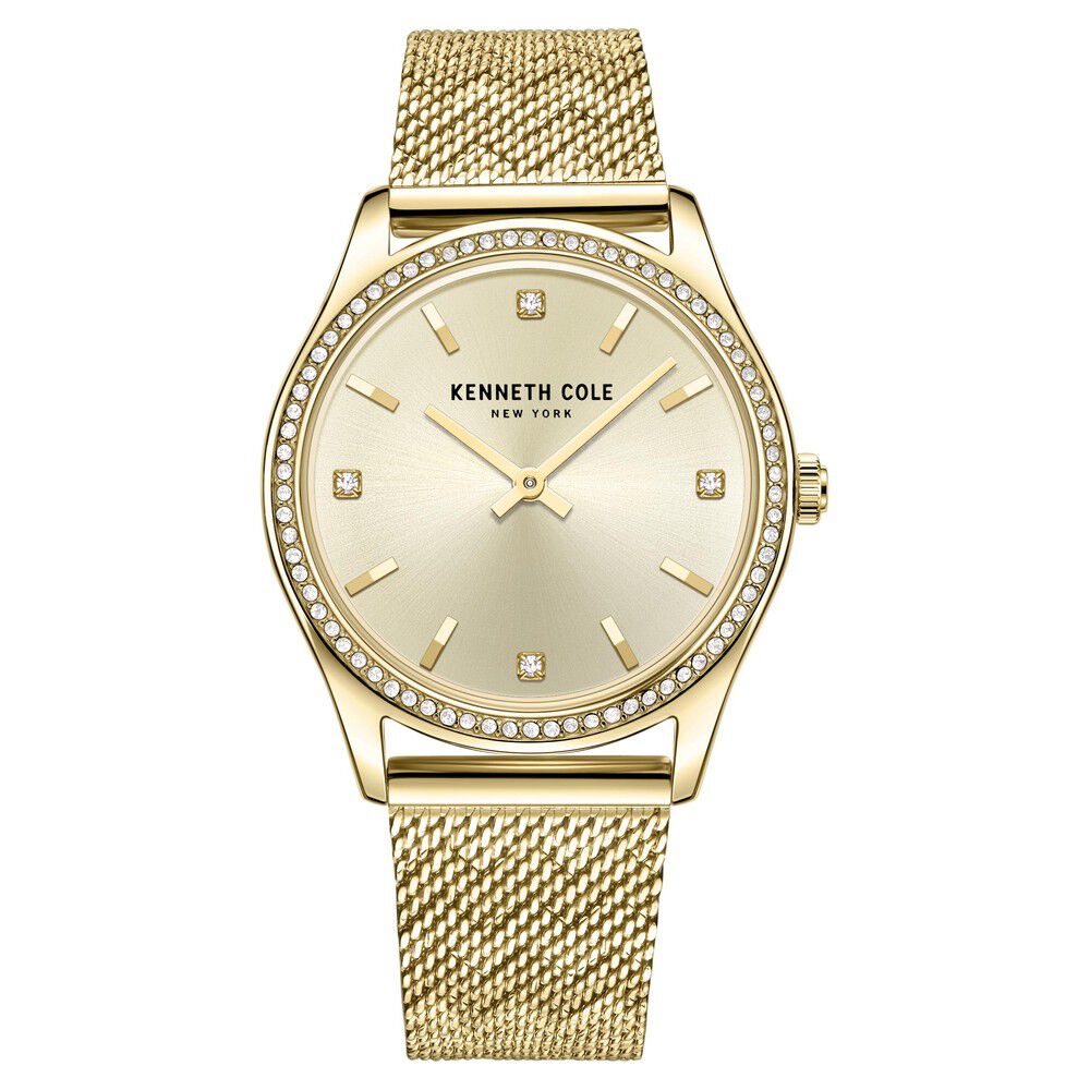 Kenneth Cole Quartz Analog Champagne Dial Stainless Steel Strap Watch for Women