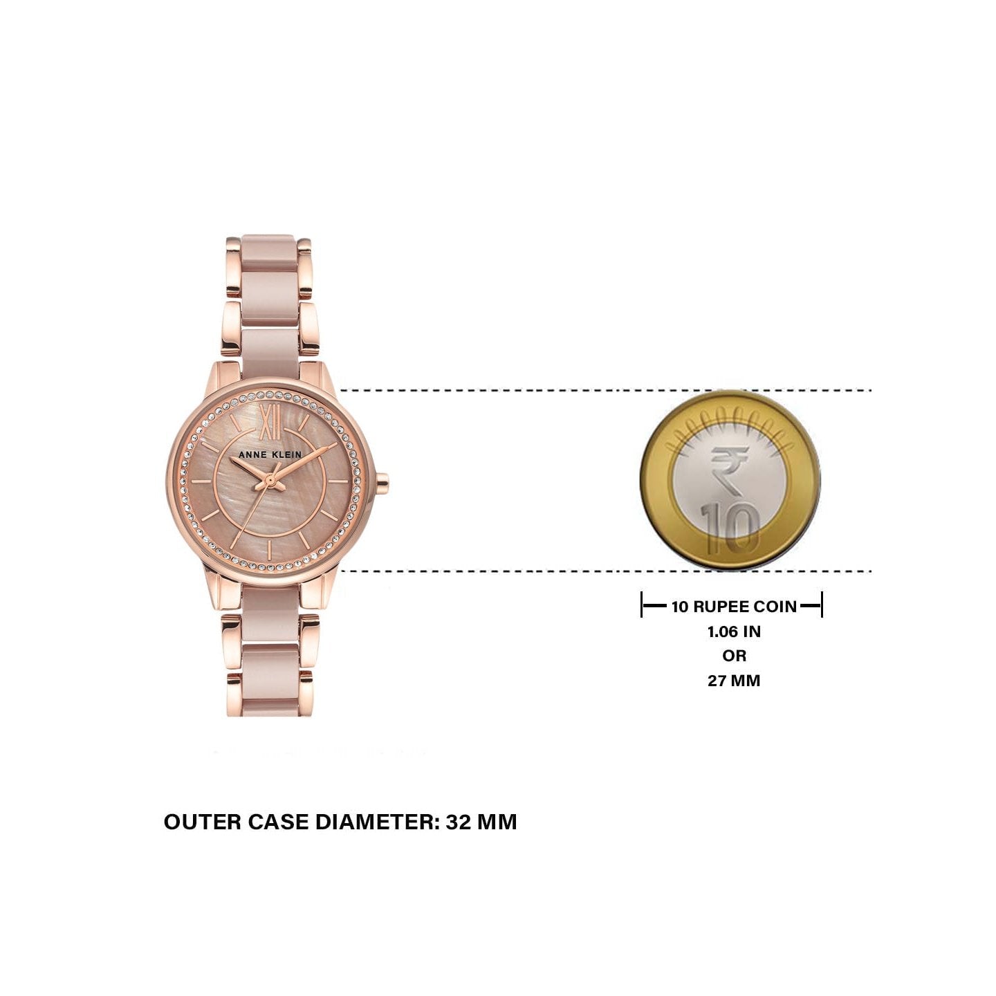 Anne Klein AK3344TPRG Analog Watch For Women