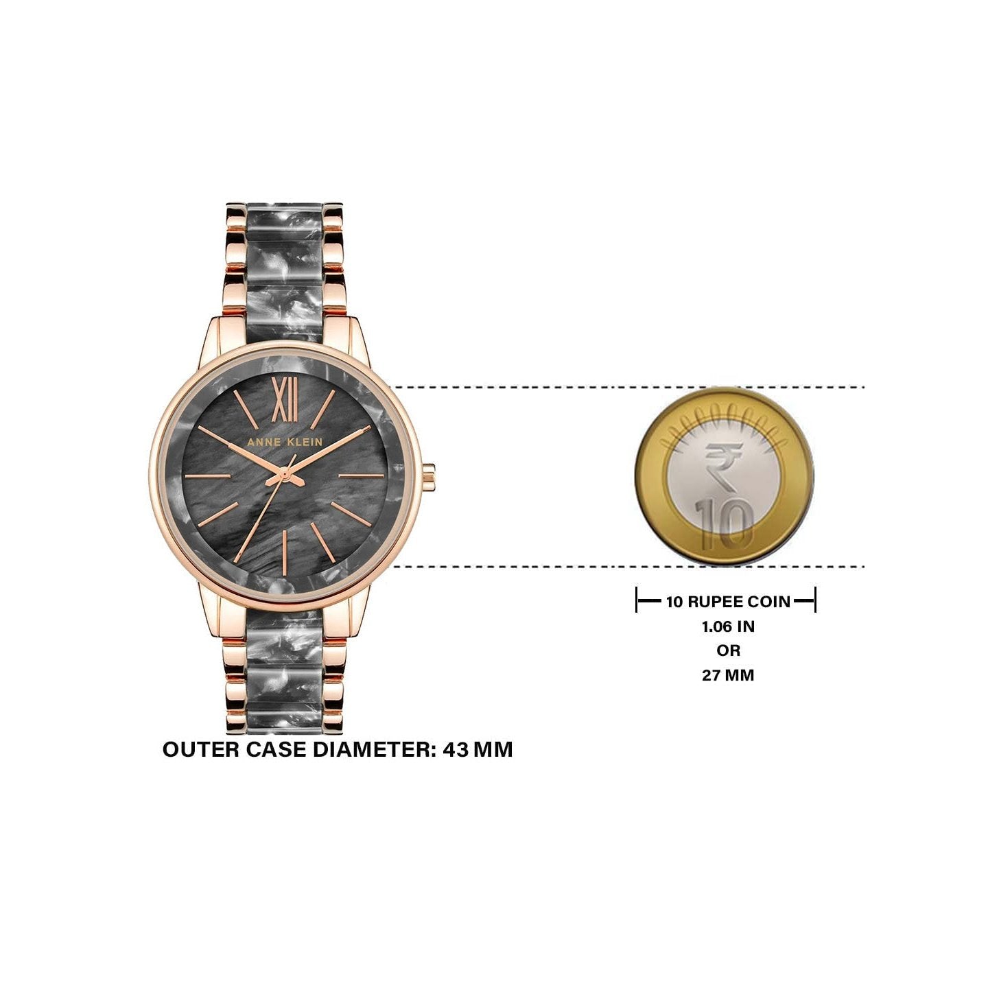 Anne Klein NDAK1412GYRG Trend Analog Watch For Women