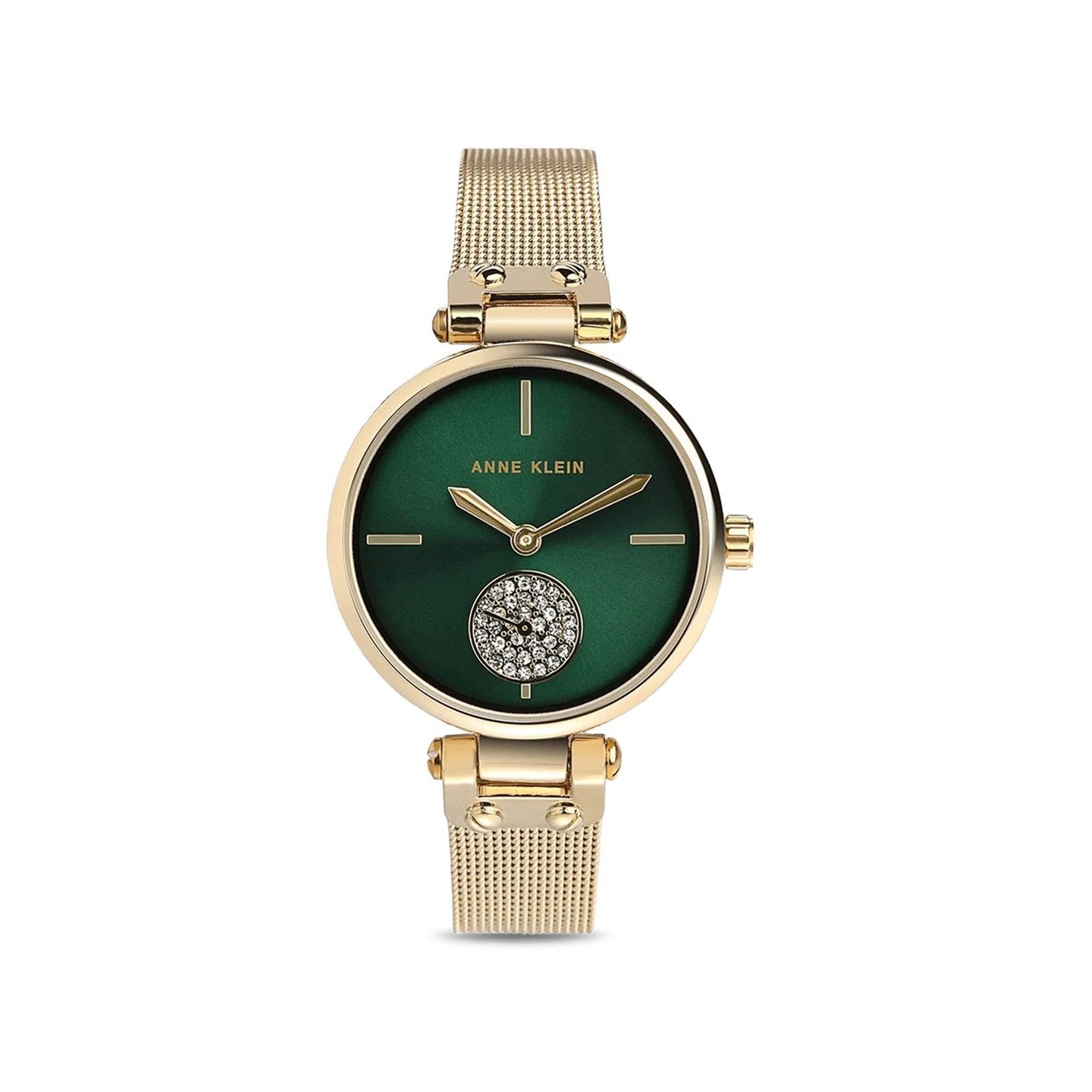 Anne Klein NDAK3000GNGB Crystals Analog Watch For Women