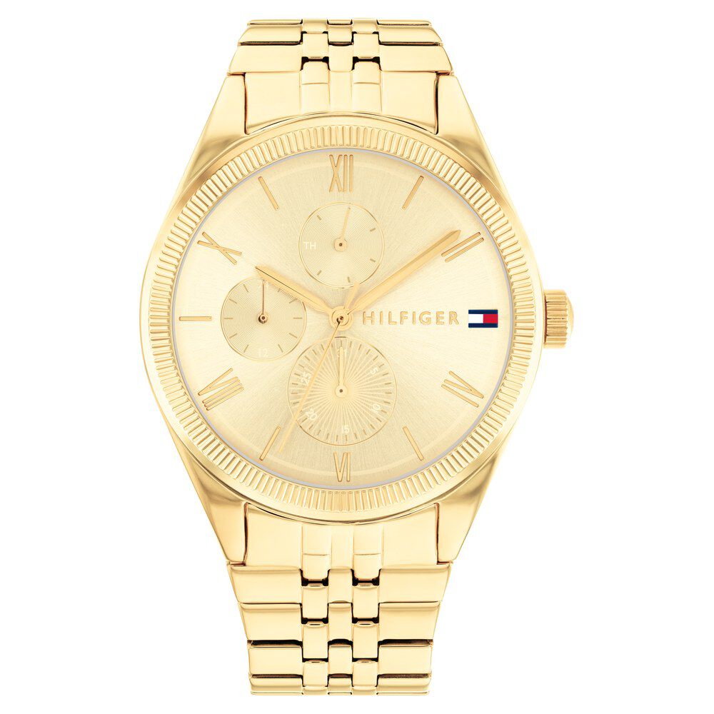 Tommy Hilfiger Quartz Analog with Date Champagne Dial Stainless Steel Strap Watch for Women TH1782592