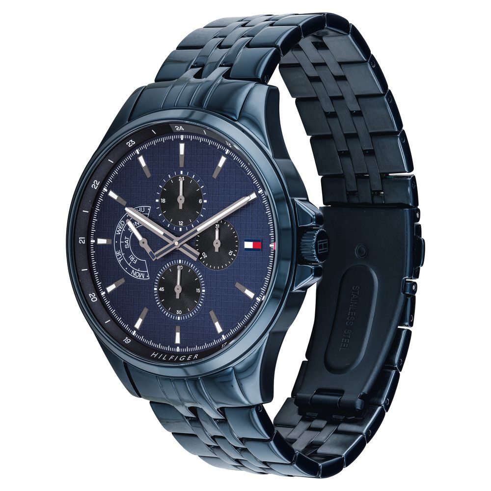 Tommy Hilfiger Quartz Multifunction Blue Dial Stainless Steel Strap Watch for Men-NTTH1791618