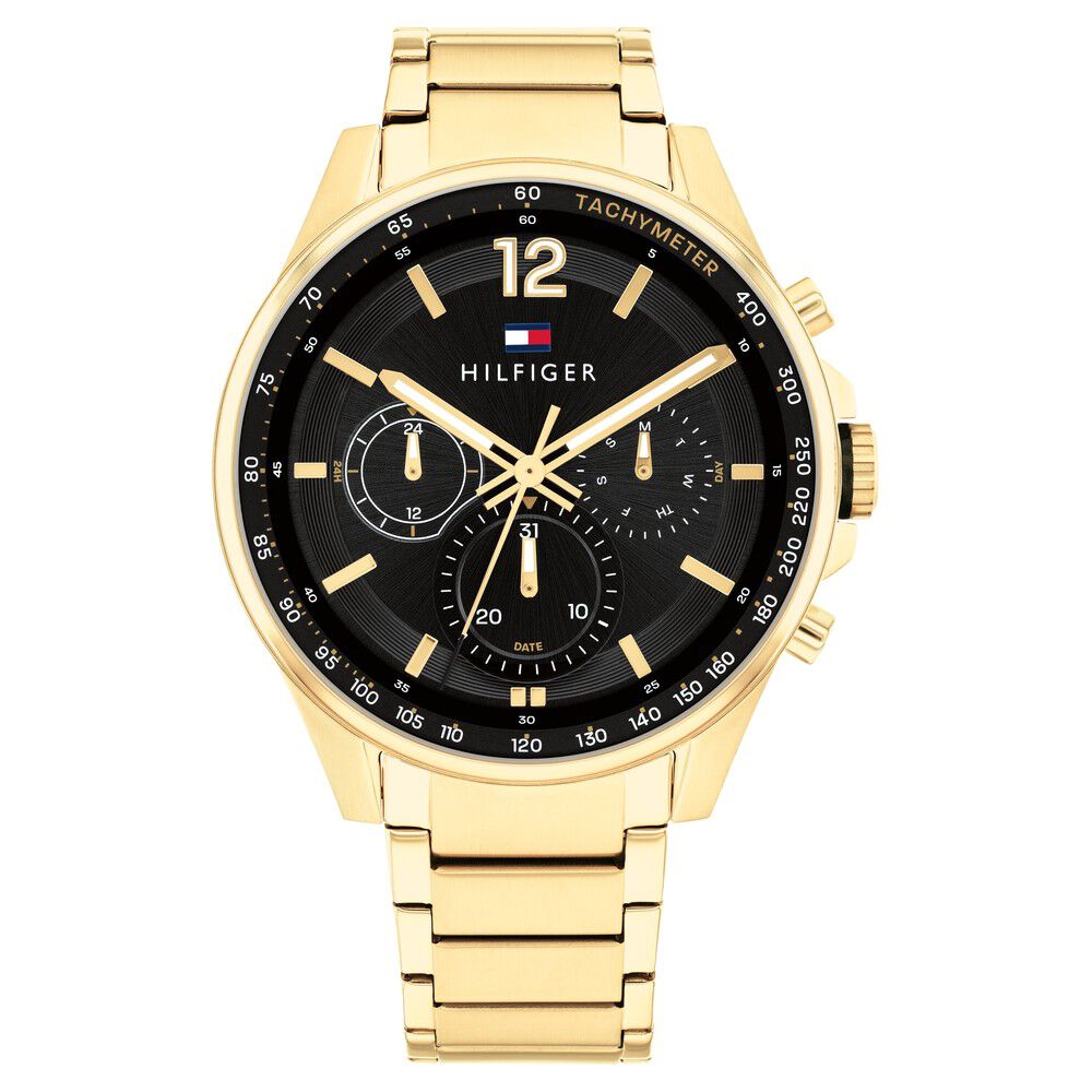 Tommy Hilfiger Black Dial Stainless Steel Strap Watch for Men NETH1791974