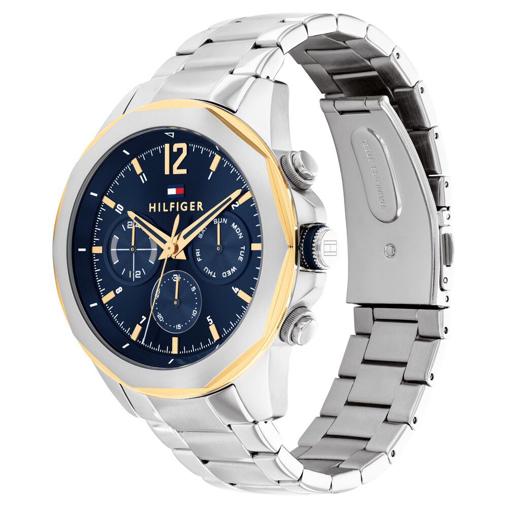 Tommy Hilfiger Blue Dial Silver Stainless Steel Strap Watch for Men TH1792059