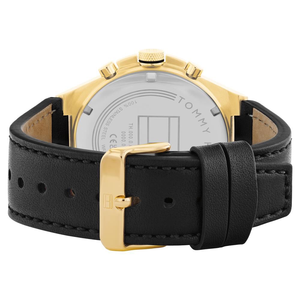 Tommy Hilfiger Quartz Multifunction Black dial Leather Strap Watch for Men TH1792086