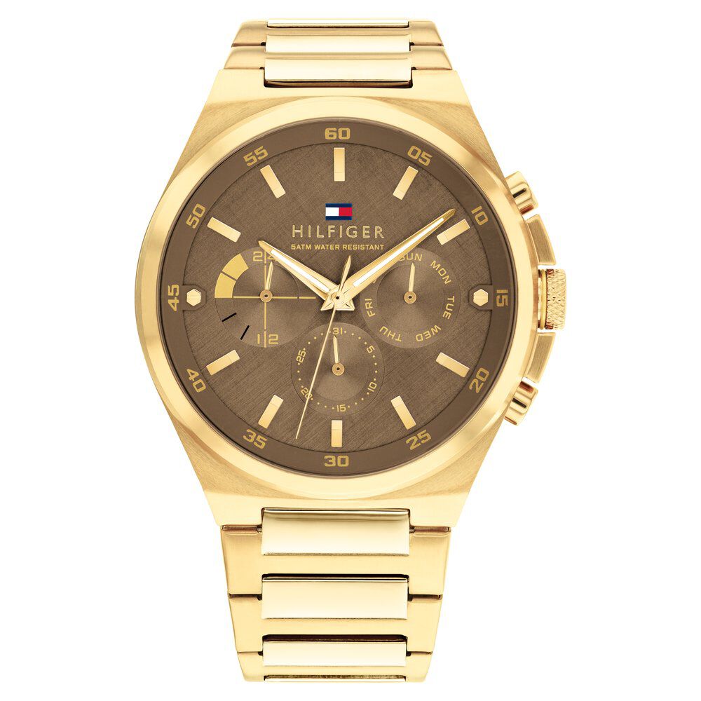 Tommy Hilfiger Quartz Multifunction Brown dial Stainless Steel Strap Watch for Men TH1792090