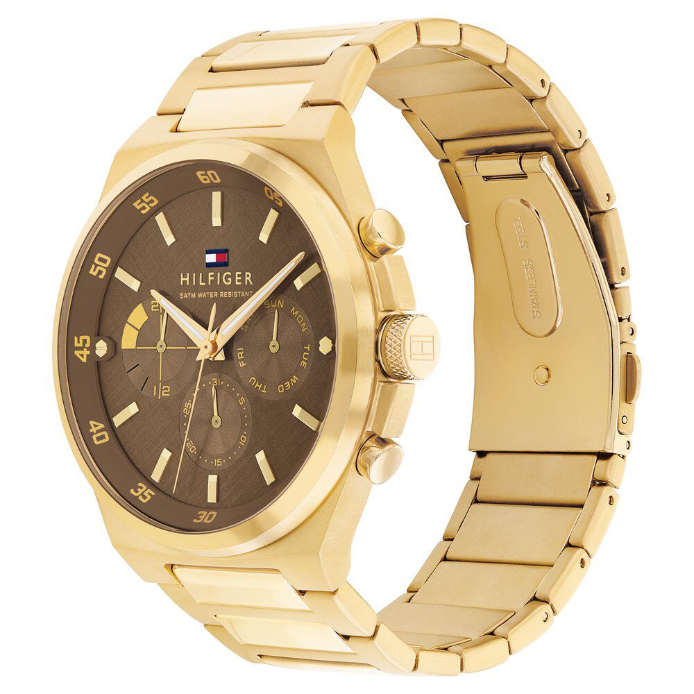 Tommy Hilfiger Quartz Multifunction Brown dial Stainless Steel Strap Watch for Men TH1792090