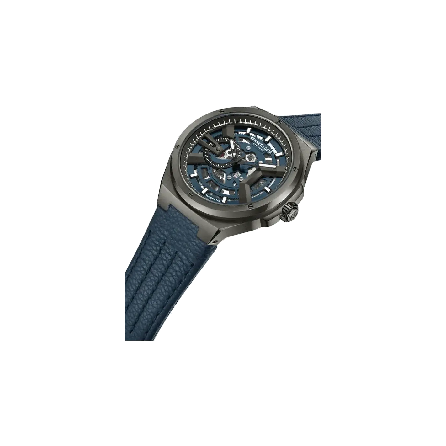 Kenneth Cole Automatic Analog Blue dial Leather Strap Watch for Men