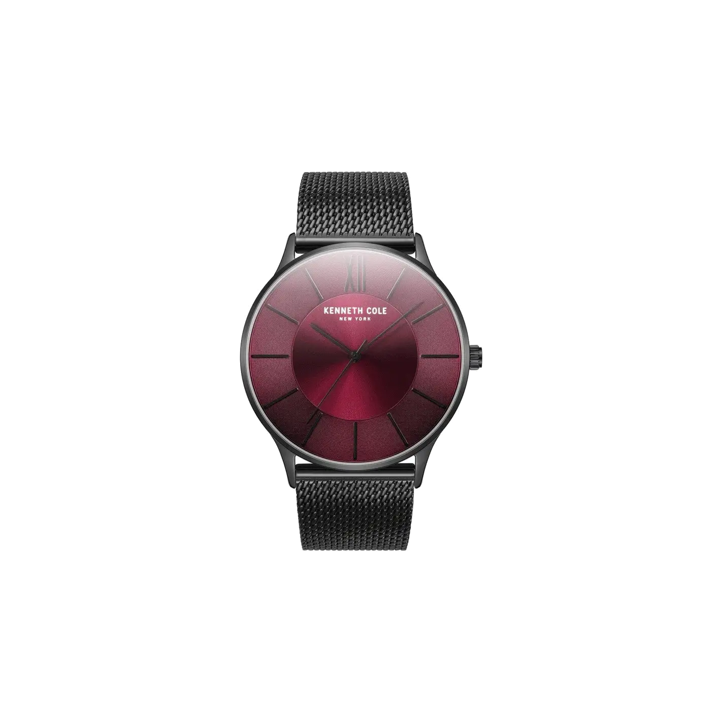 Kenneth Cole Quartz Analog Maroon Dial Stainless Steel Strap Watch for Men