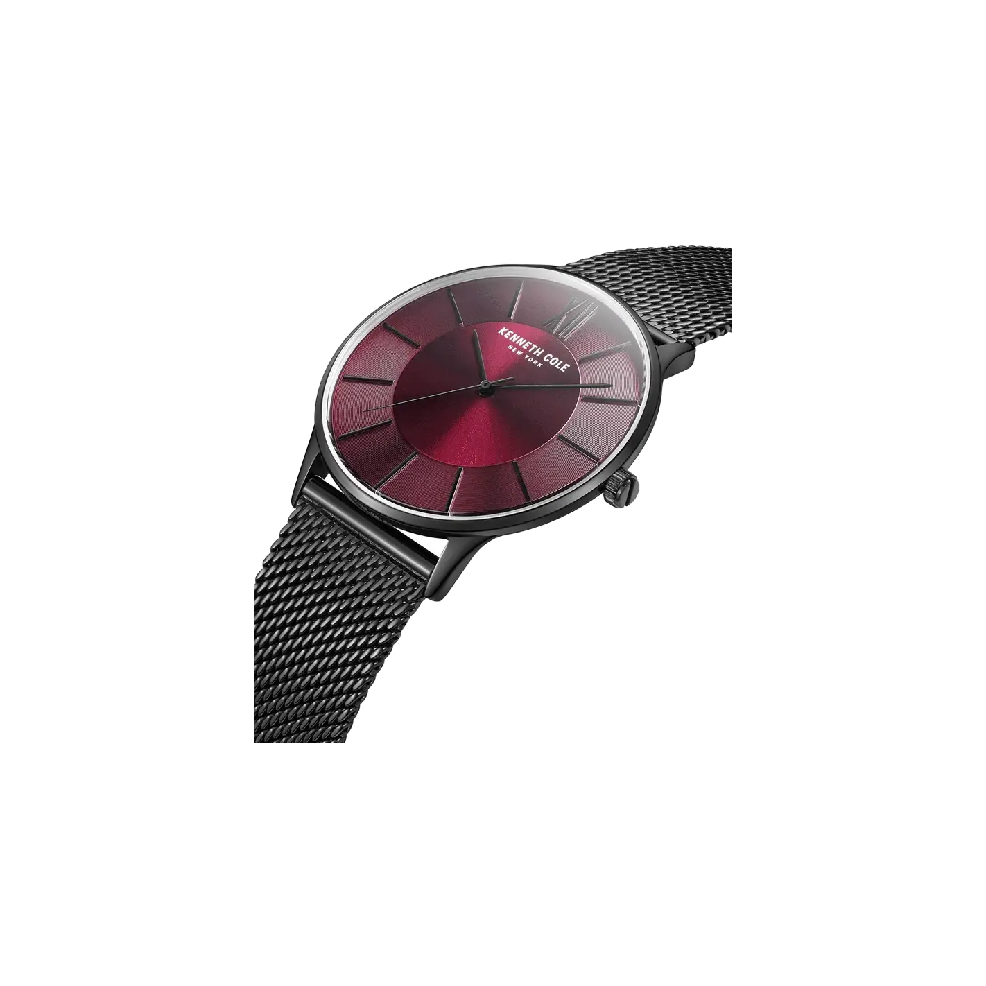 Kenneth Cole Quartz Analog Maroon Dial Stainless Steel Strap Watch for Men