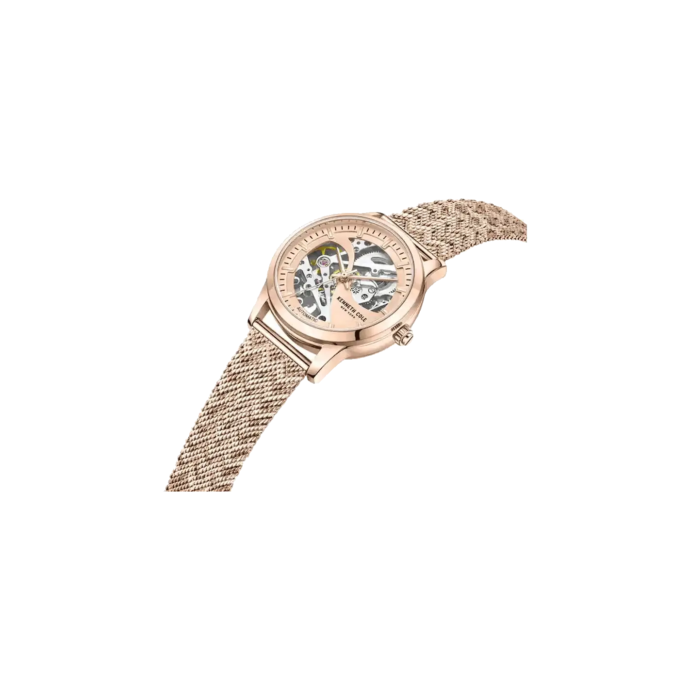 Kenneth Cole Automatic Rose Gold Dial Stainless Steel Strap Watch for Women