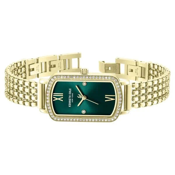 Kenneth Cole Quartz Analog Green Dial Golden Colour Stainless Steel Strap Watch For Women kcwlg0065802ld