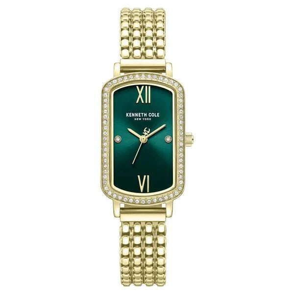 Kenneth Cole Quartz Analog Green Dial Golden Colour Stainless Steel Strap Watch For Women kcwlg0065802ld